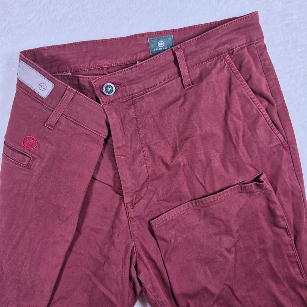 AG Adriano Goldschmied Green Label Men 38Rx34 Burgundy Chino Stretch 1137MTW-ABU